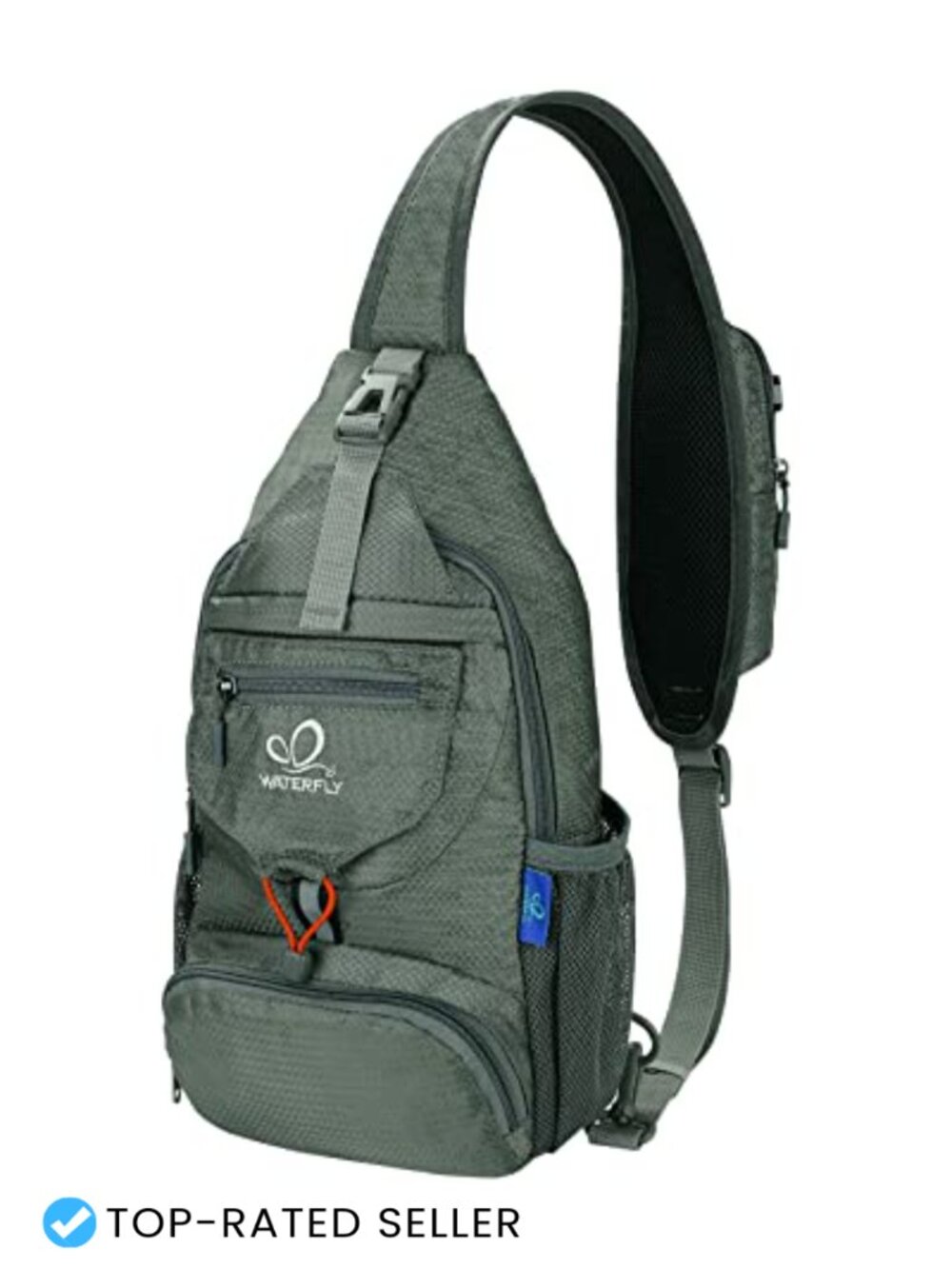 WATERFLY Water Resistant Nylon Sling Crossbody Backpack Hiking Daypack